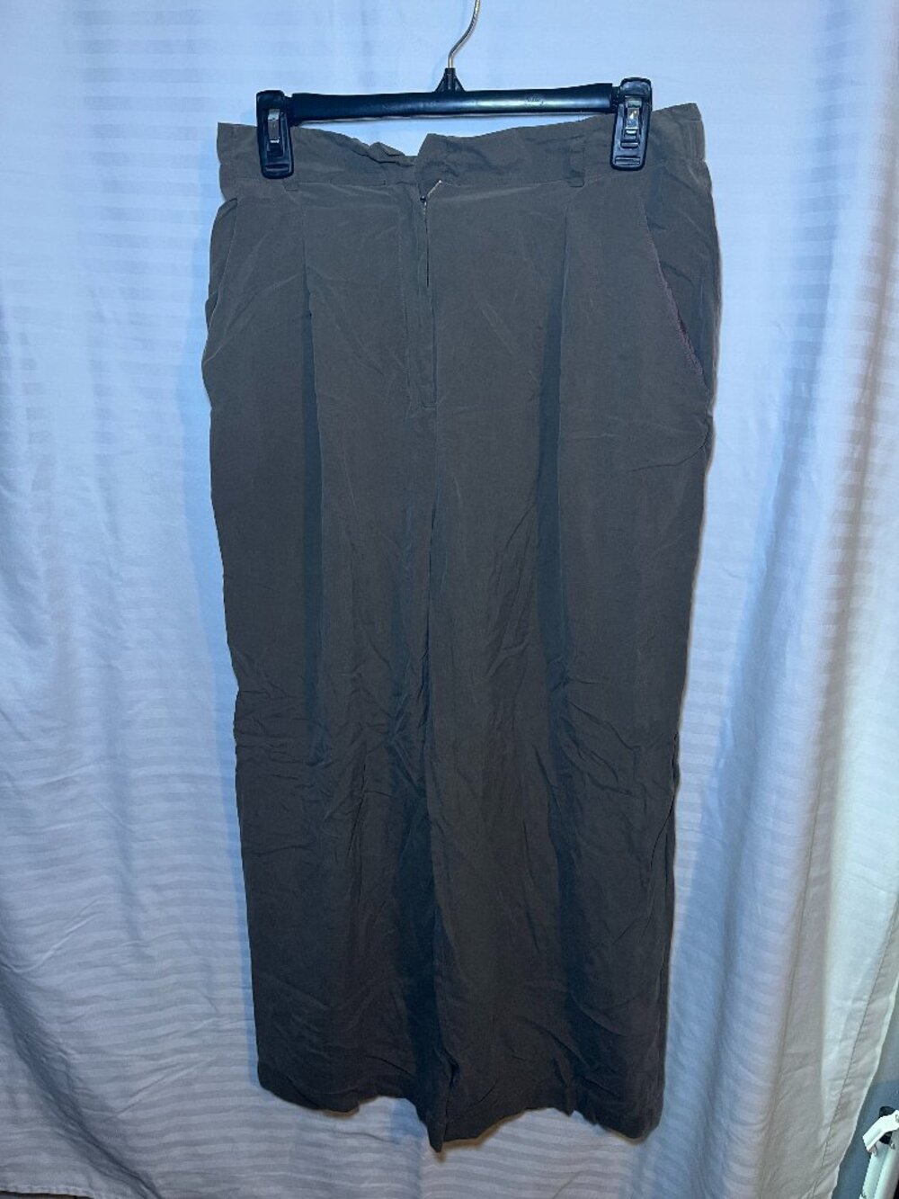 Evan Picone Silk Wide Leg Pants Size 10 Gray